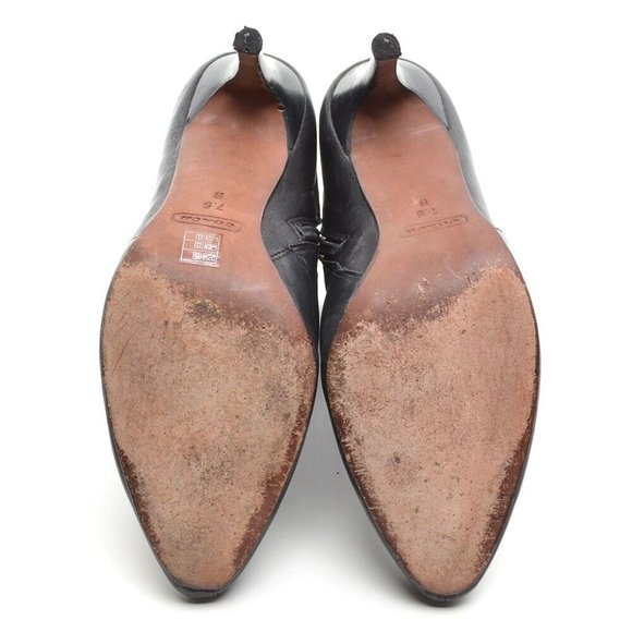 Coach Ursa Black Leather Stiletto Heeled Booties 7.5 B - Picture 5 of 6